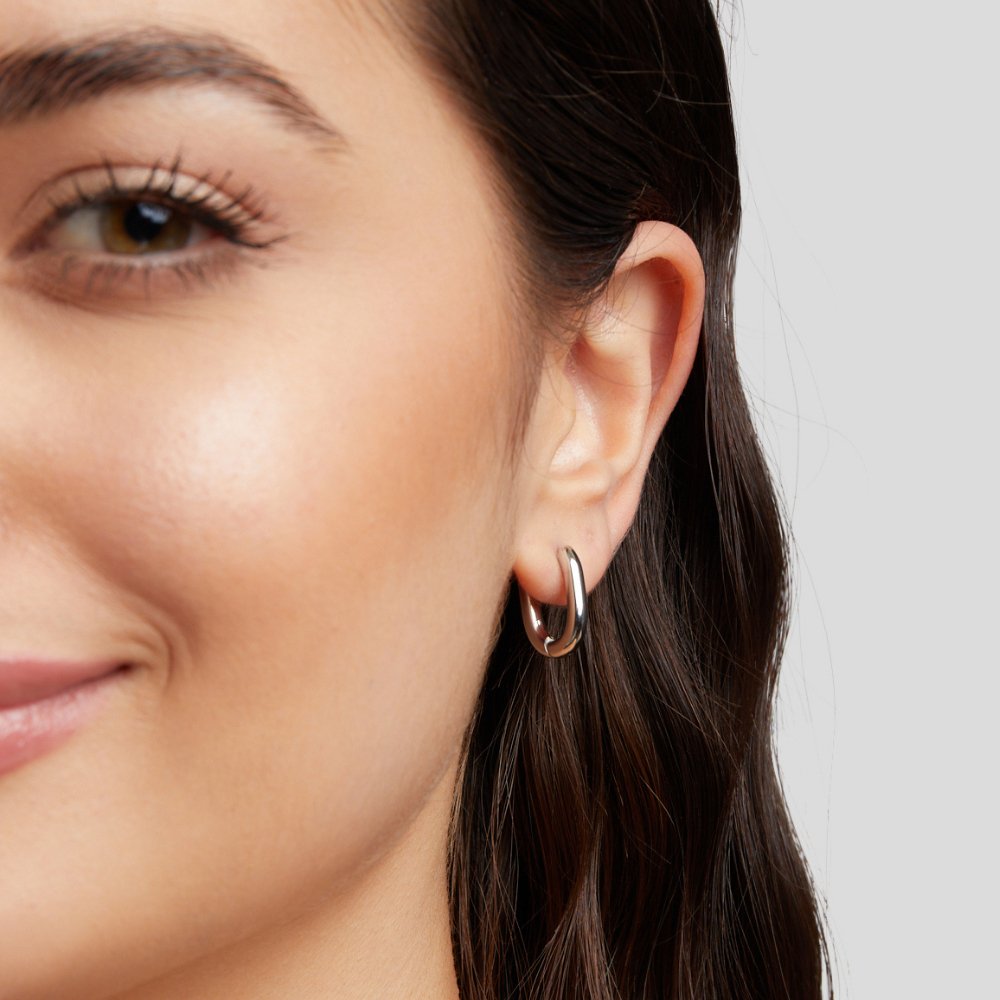 Madison Silver-Tone Hoop Earrings