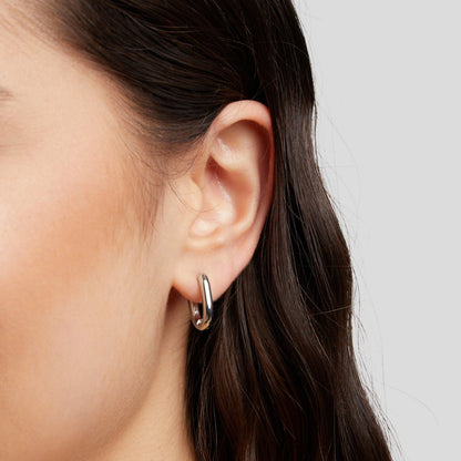 Madison Silver-Tone Hoop Earrings