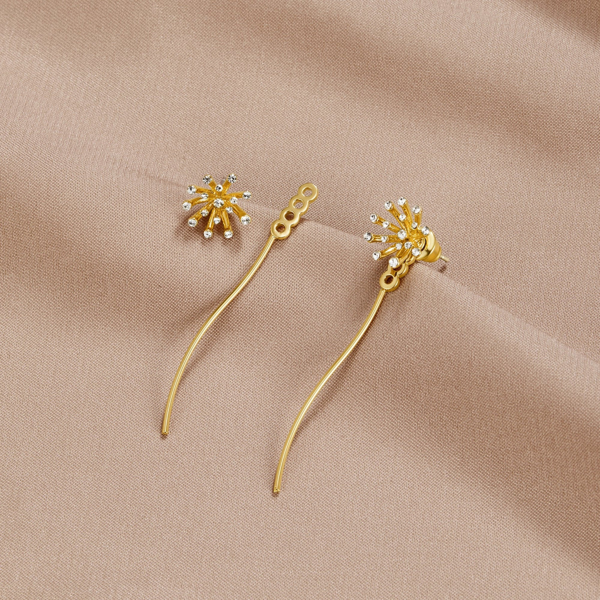Make A Wish Dandelion Gold-Tone Earrings