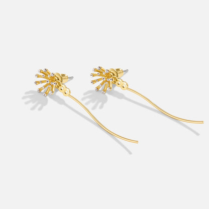 Make A Wish Dandelion Gold-Tone Earrings