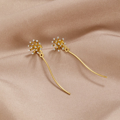Make A Wish Dandelion Gold-Tone Earrings