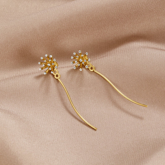 Make A Wish Dandelion Gold-Tone Earrings