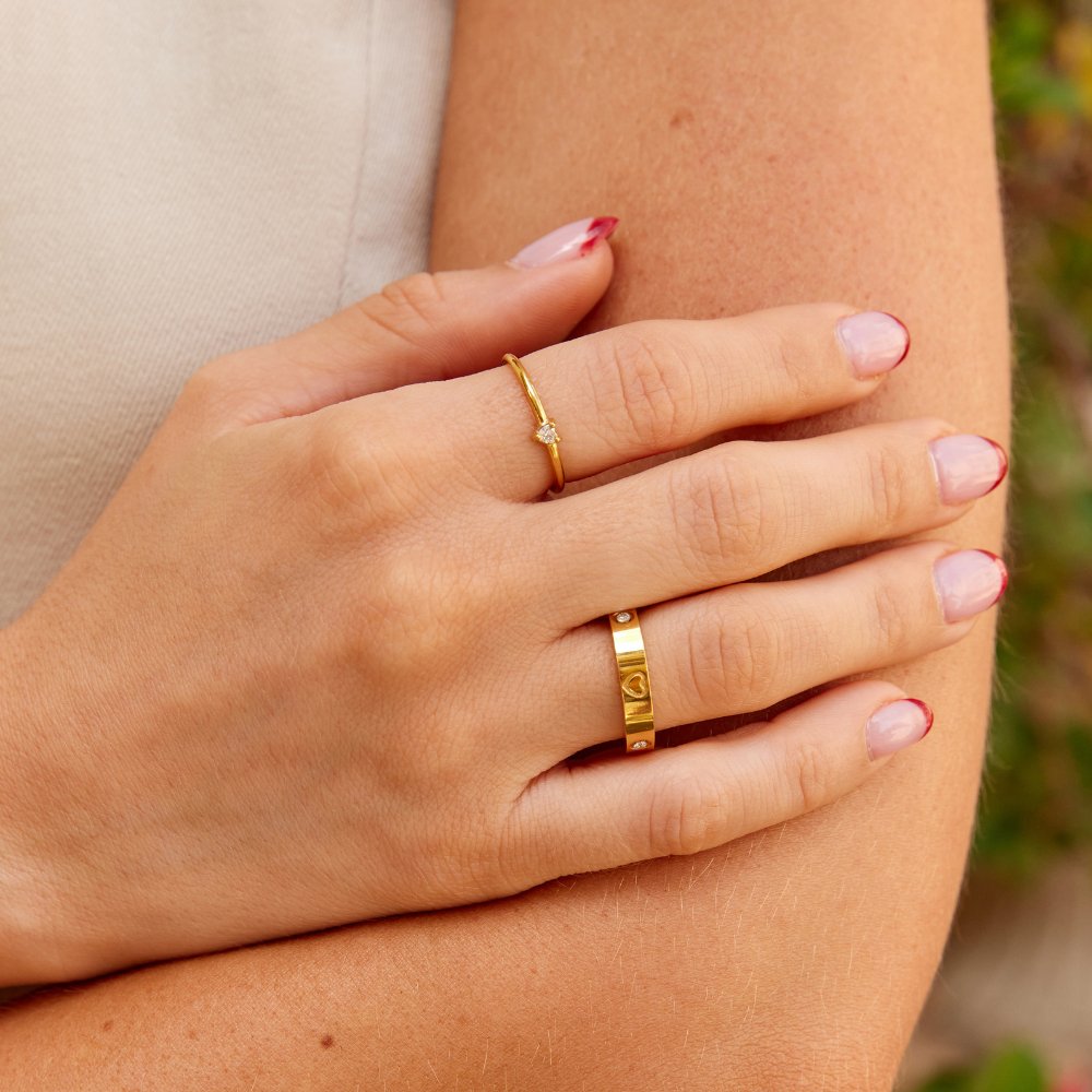 Mari Heart Gold-Tone Ring