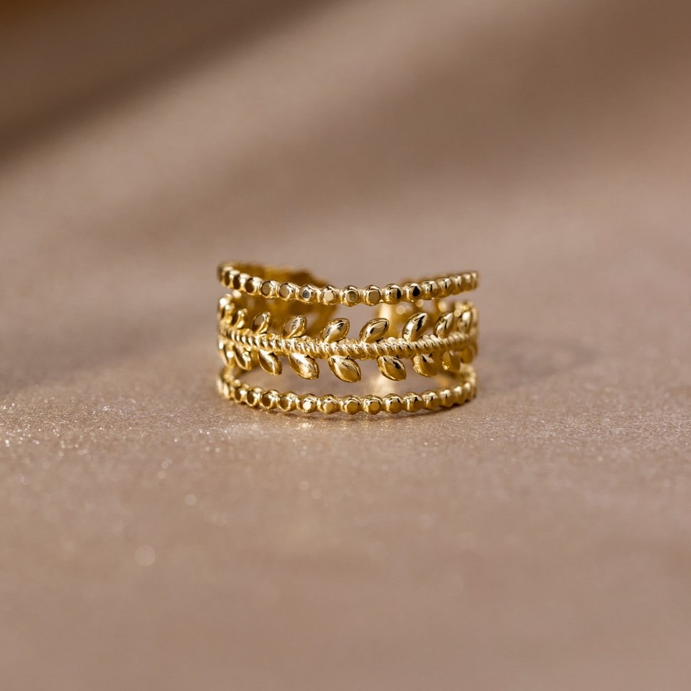 Marissa Layered Gold-Tone Leaf Ring