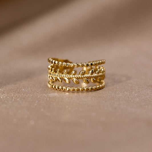 Marissa Layered Gold-Tone Leaf Ring