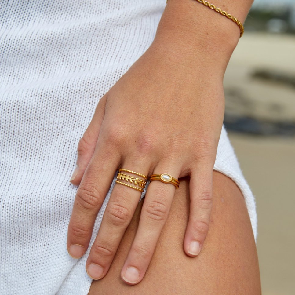 Marissa Layered Gold-Tone Leaf Ring