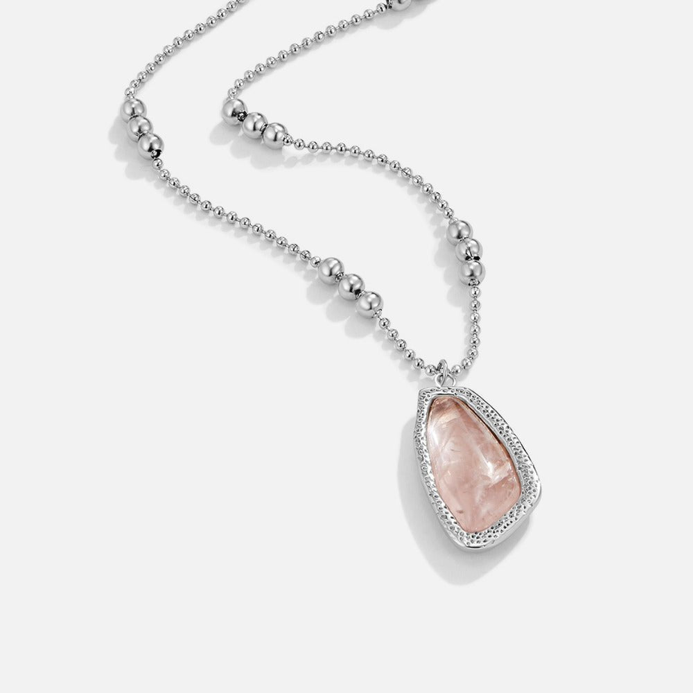 Moonstone-Effect Drop Pendant Necklace