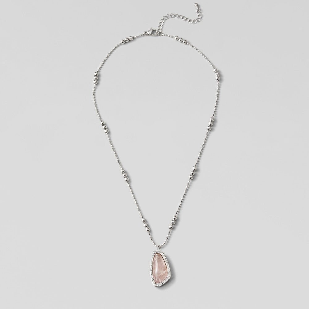 Moonstone-Effect Drop Pendant Necklace