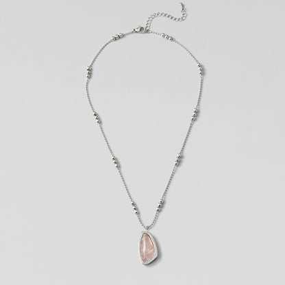Moonstone-Effect Drop Pendant Necklace