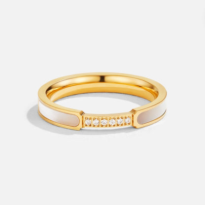 Mother of Pearl & Crystal Ring
