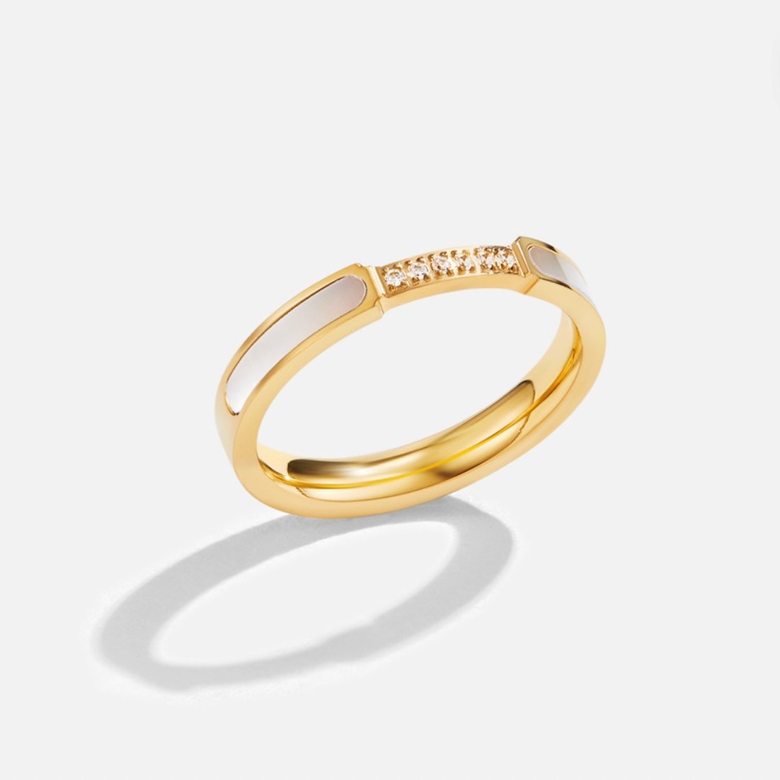 Mother of Pearl & Crystal Ring