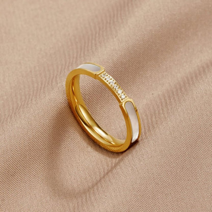 Mother of Pearl & Crystal Ring