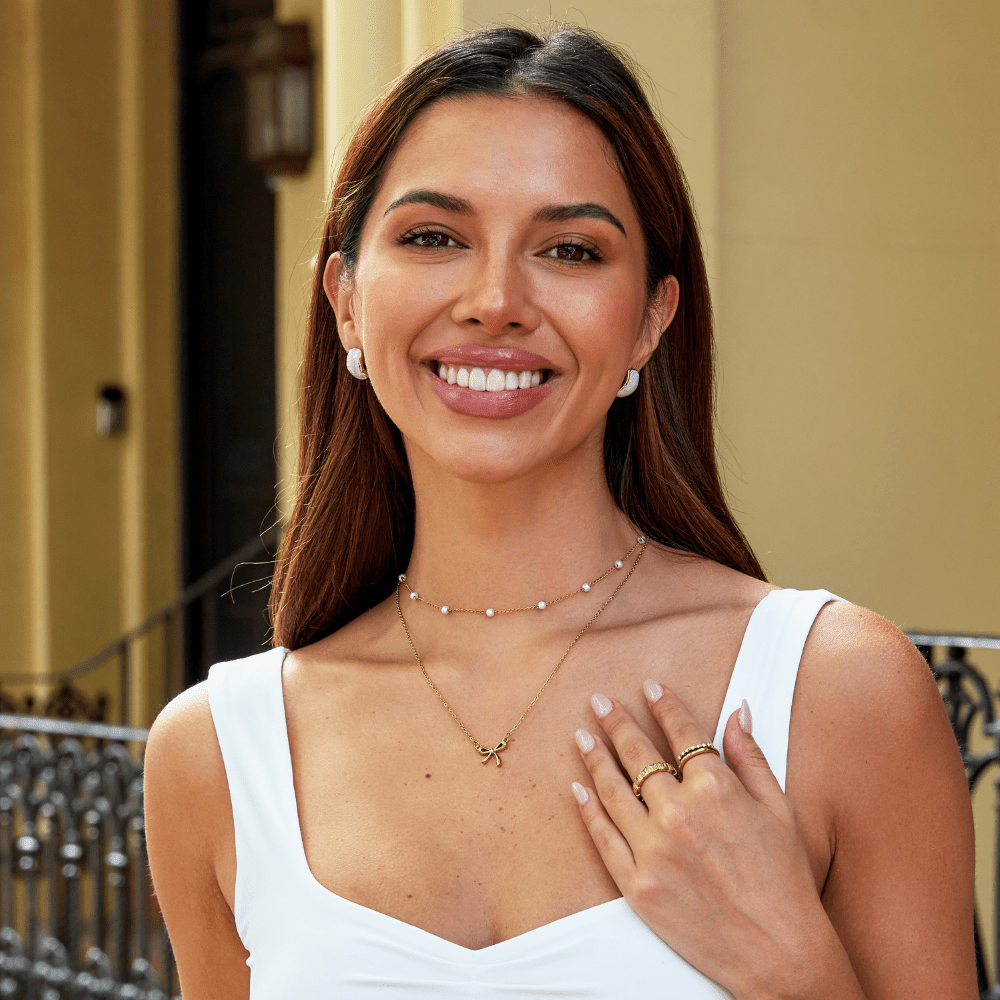 Mother of Pearl Semi Hoop Earrings