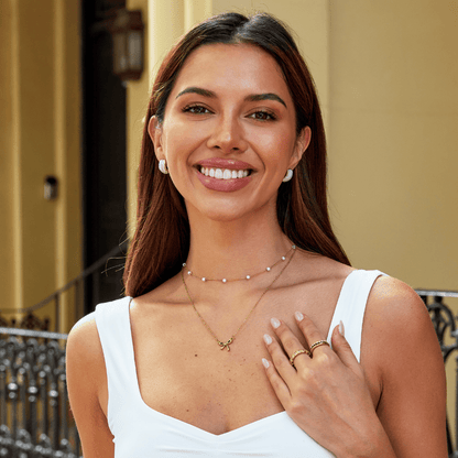 Mother of Pearl Semi Hoop Earrings