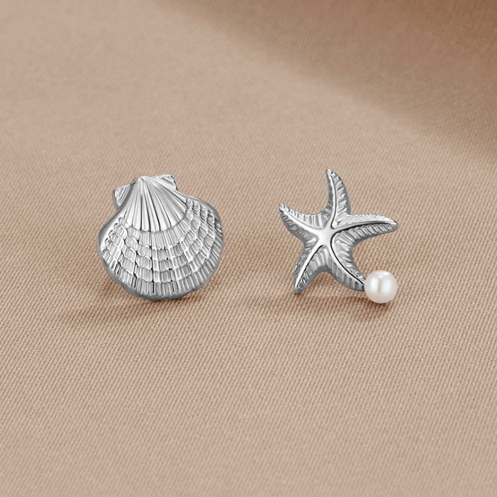 Naia Shell & Starfish Silver-Tone Earrings