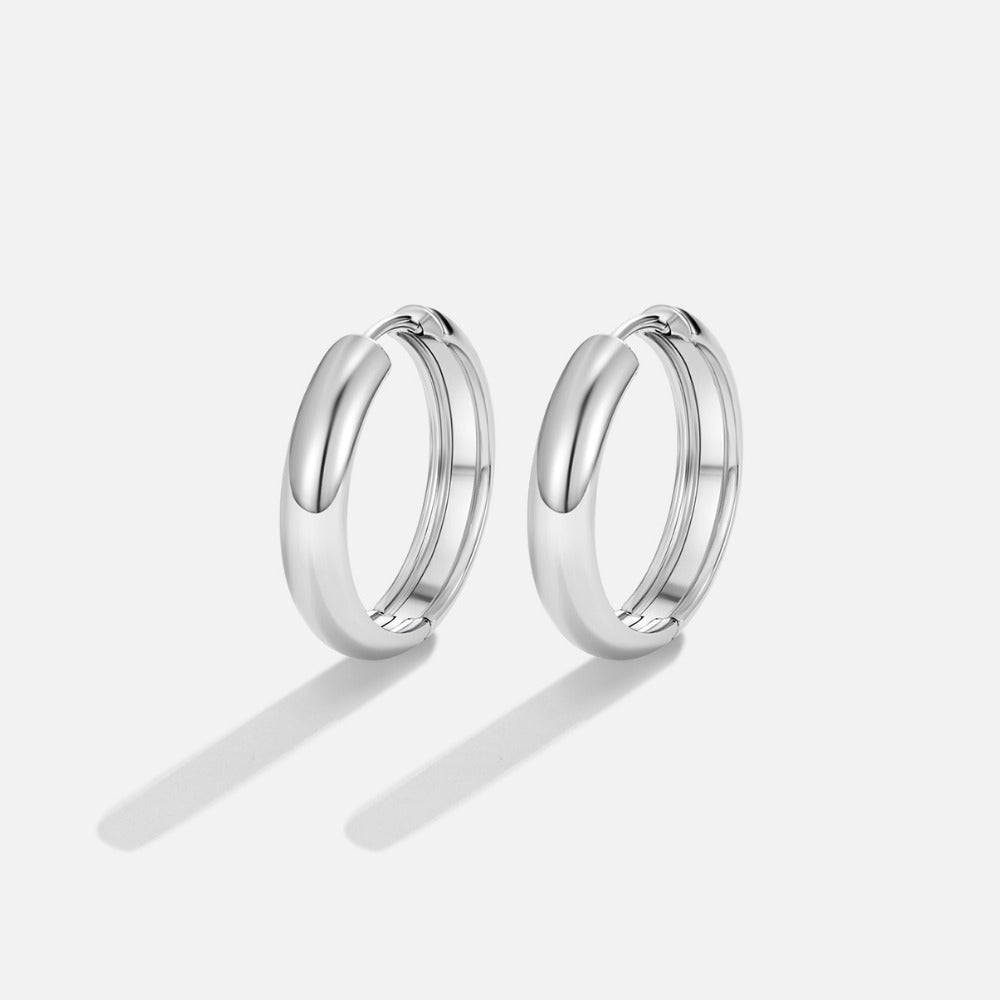 Nona Classic Silver-Tone Hoop Earrings