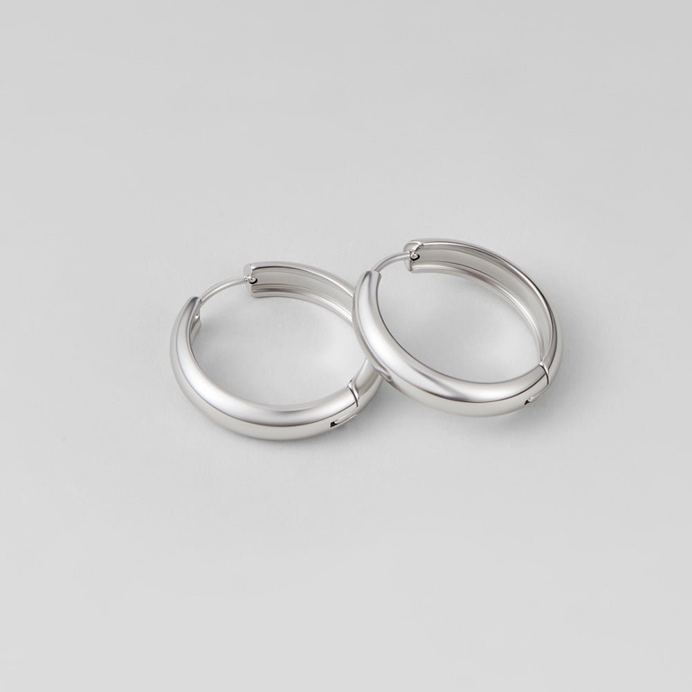 Nona Classic Silver-Tone Hoop Earrings