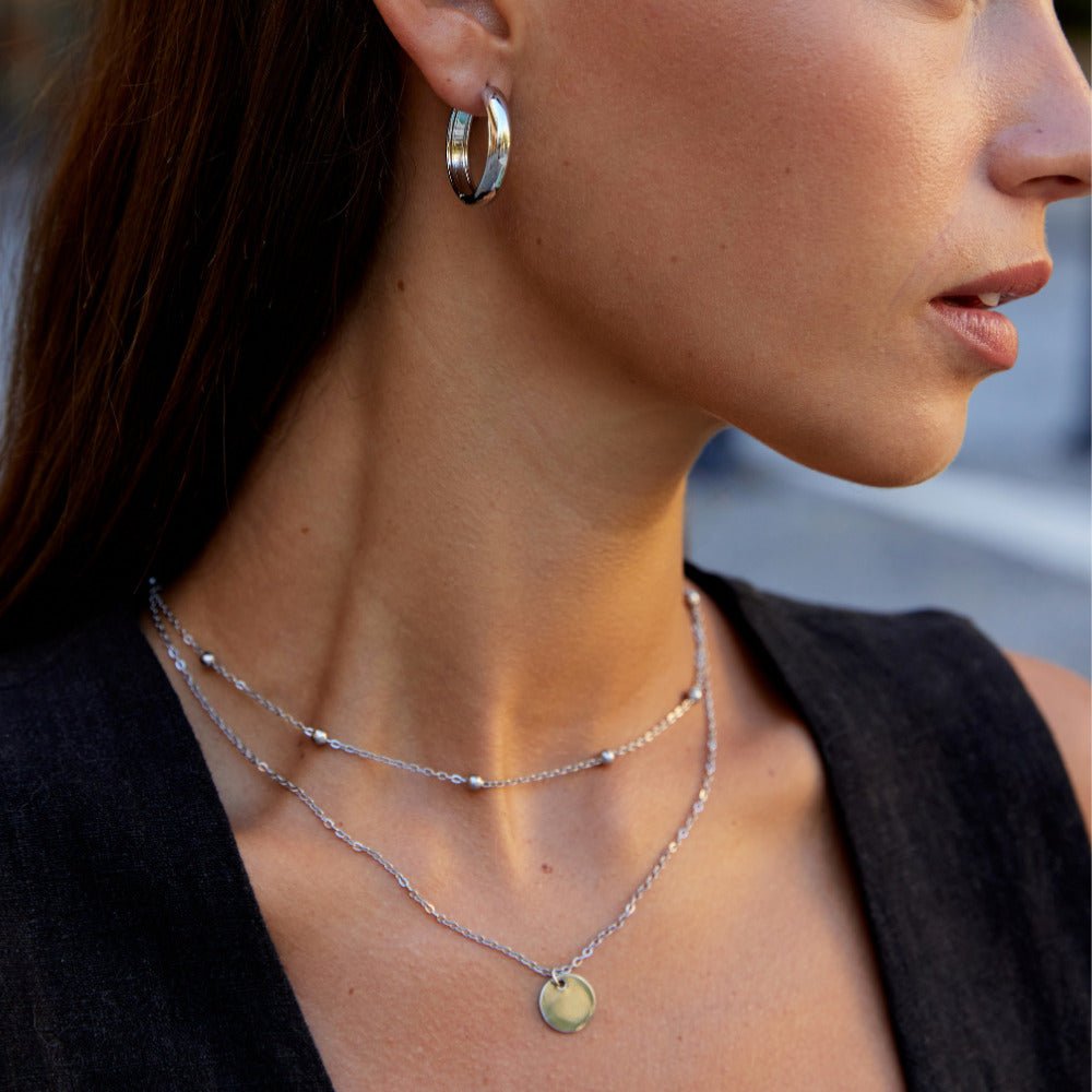 Nona Classic Silver-Tone Hoop Earrings