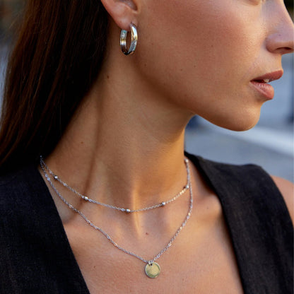 Nona Classic Silver-Tone Hoop Earrings