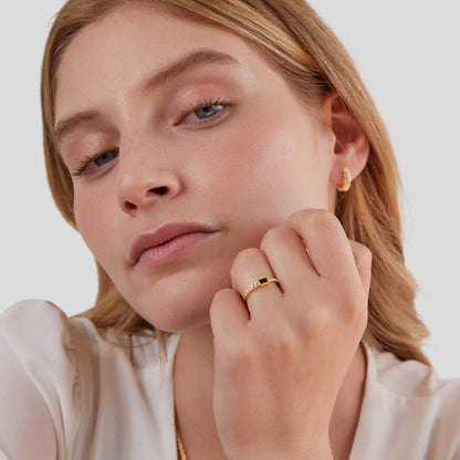 Black Onyx-Tone Crystal Ring