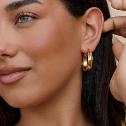 Orelia Gold-Tone Hoop Earrings