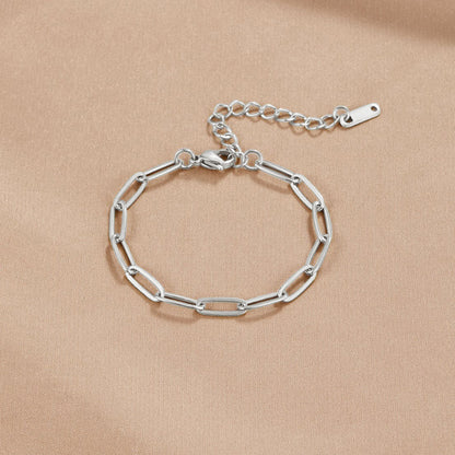 Paperclip Silver-Tone Bracelet