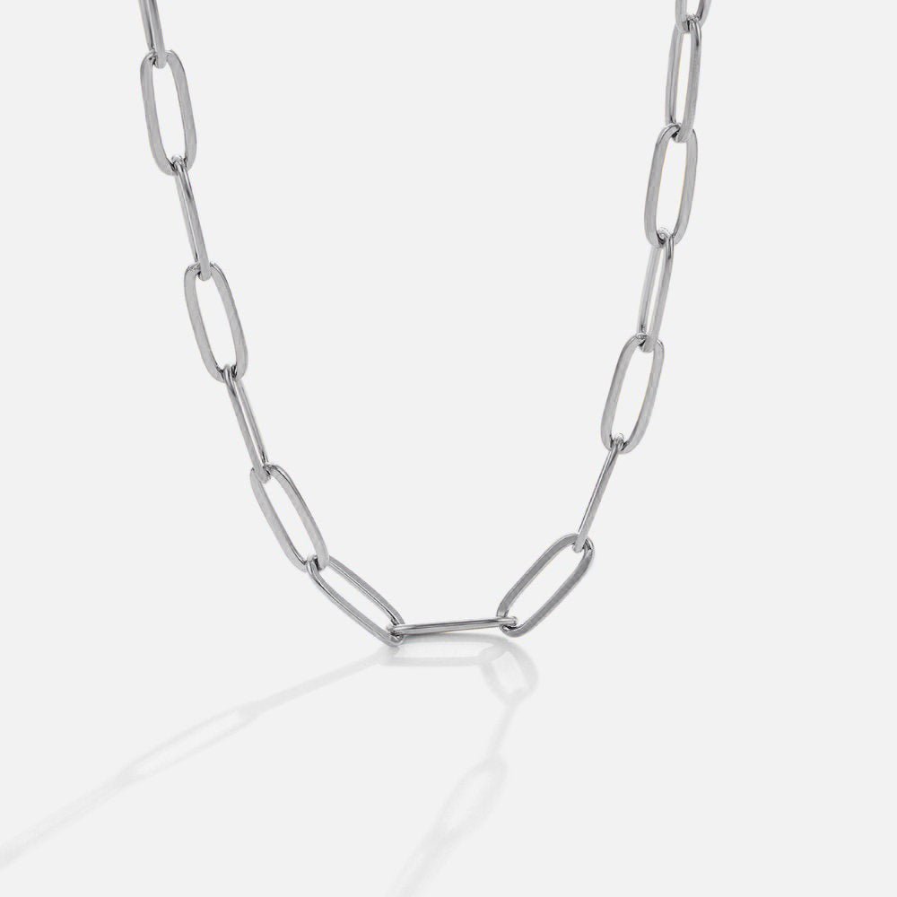 Paperclip Silver-Tone Necklace