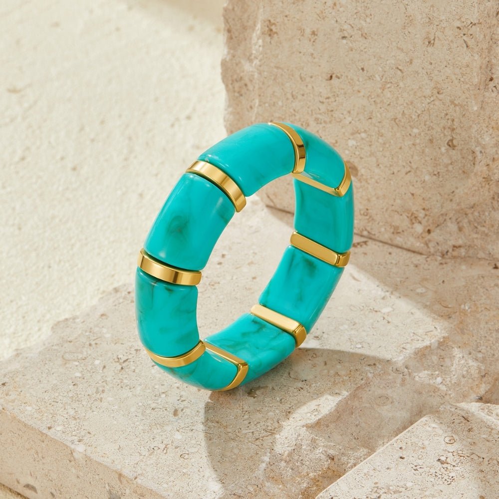 Priya Gold-Tone & Teal Elastic Bracelet