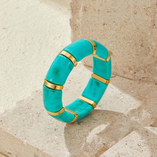 Priya Gold-Tone & Teal Elastic Bracelet