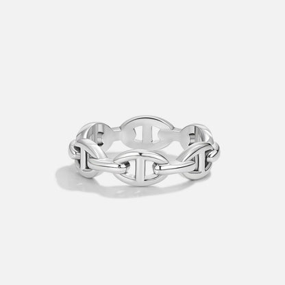 Raya Silver-Tone Chain Band Ring