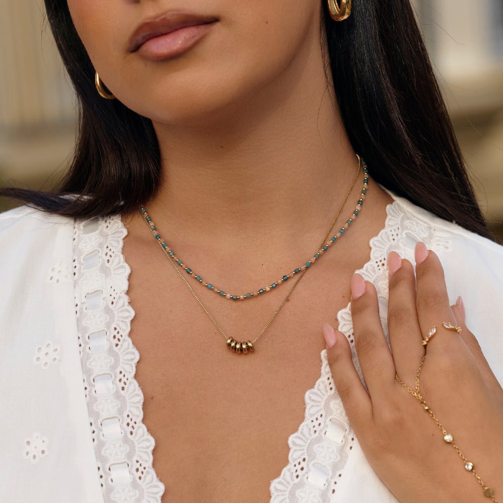 Rings of Happiness Gold-Tone Necklace