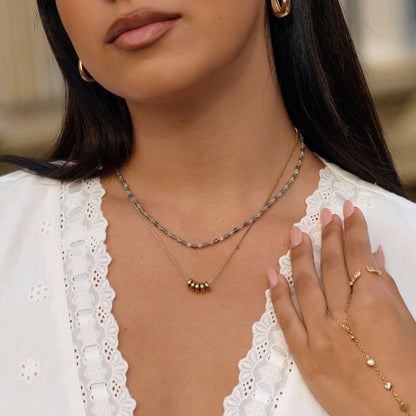 Rings of Happiness Gold-Tone Necklace