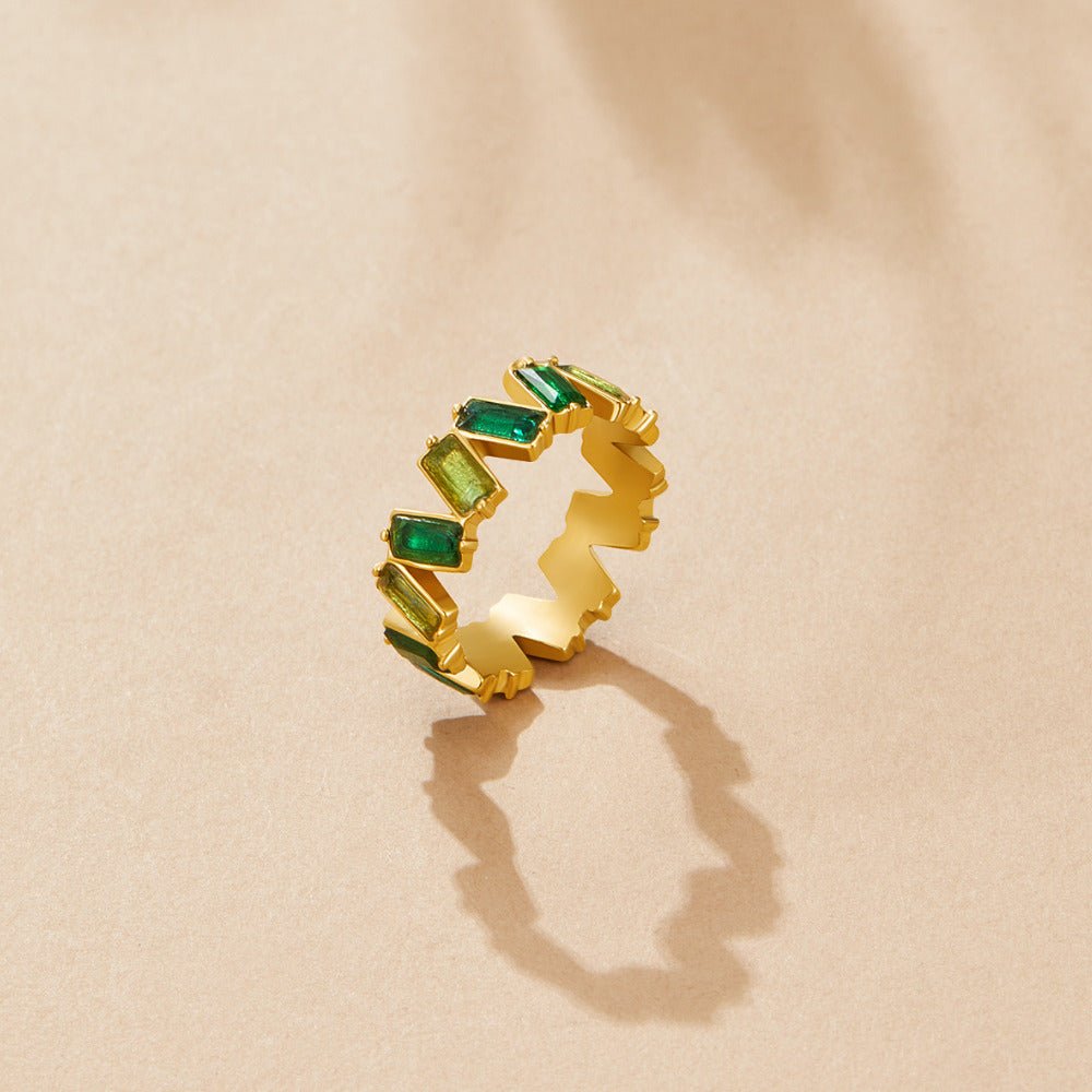 Sapphire Blue Dream Crystal Baguette Ring