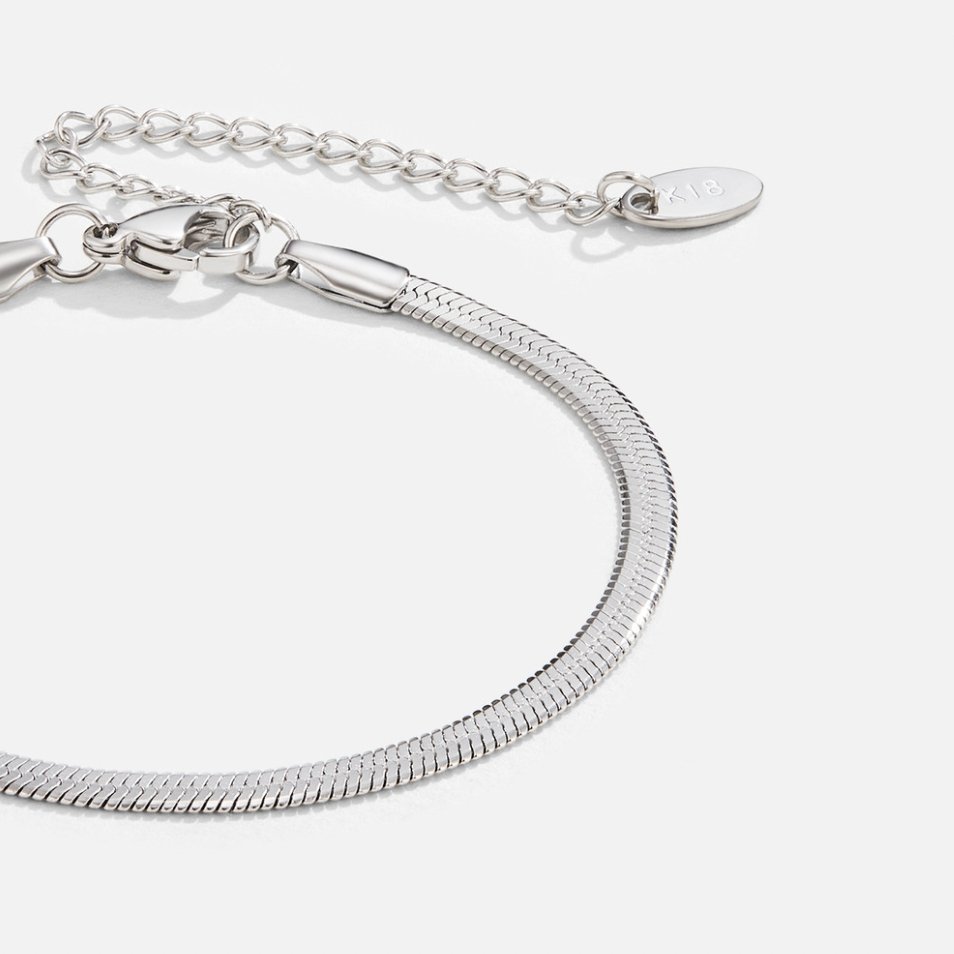Sarya Snake Chain Silver-Tone Bracelet