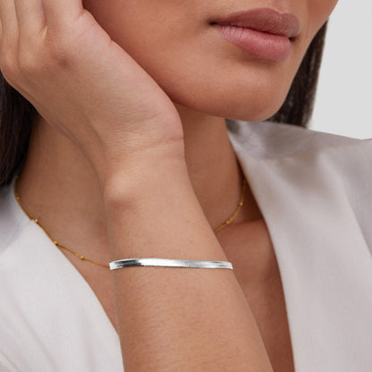 Sarya Snake Chain Silver-Tone Bracelet