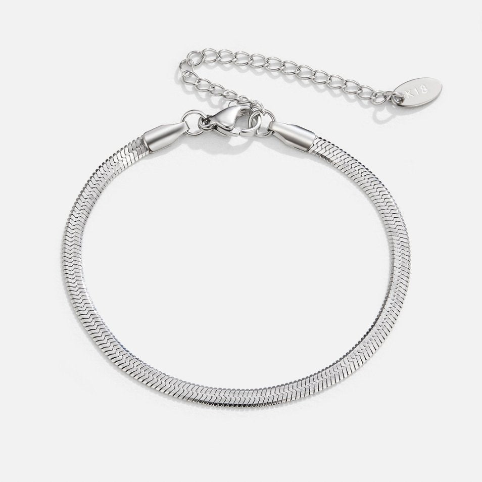 Sarya Snake Chain Silver-Tone Bracelet