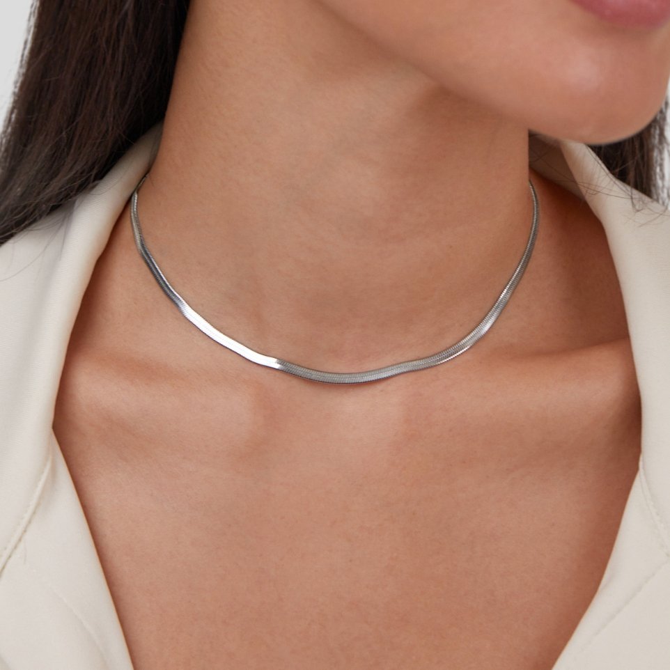 Sarya Snake Chain Silver-Tone Necklace
