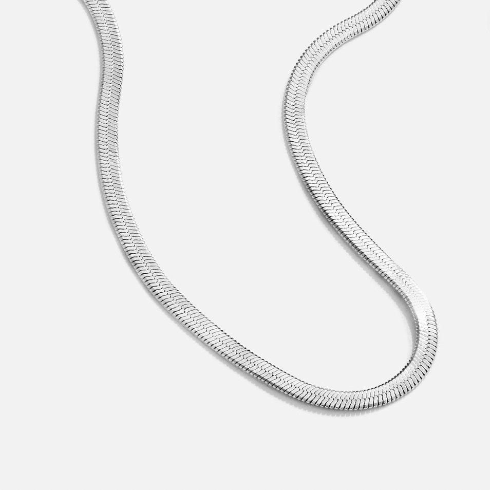 Sarya Snake Chain Silver-Tone Necklace