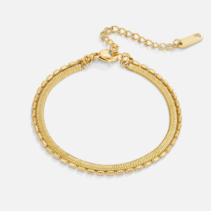 Selene Snake And Bead Chain Bracelet