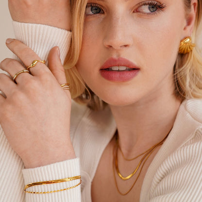 Selene Snake And Bead Chain Bracelet