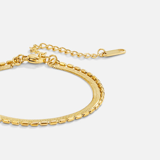Selene Snake And Bead Chain Bracelet