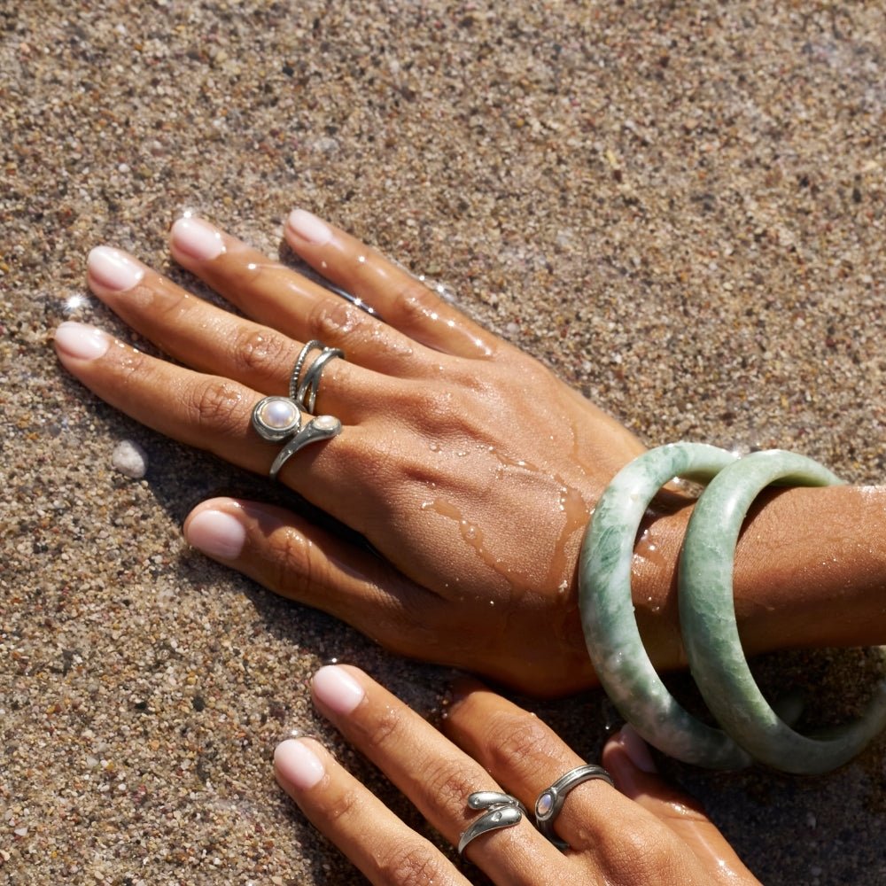 Silver-Tone Amara Pearl Wrap Ring