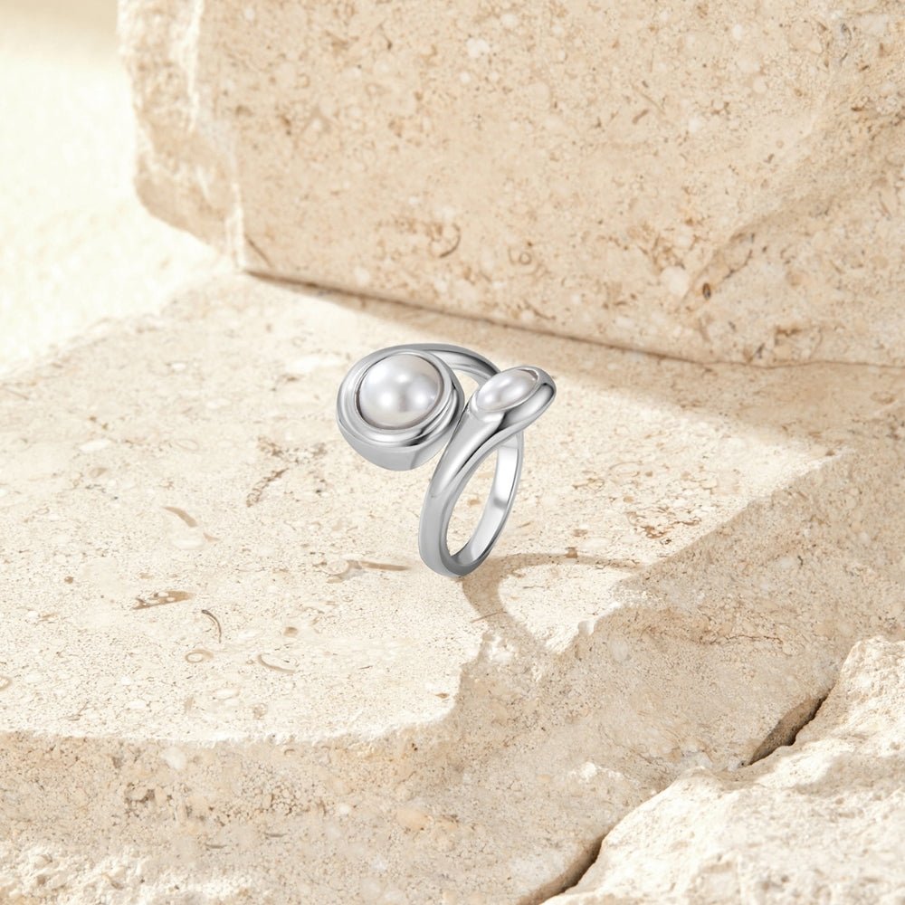 Silver-Tone Amara Pearl Wrap Ring