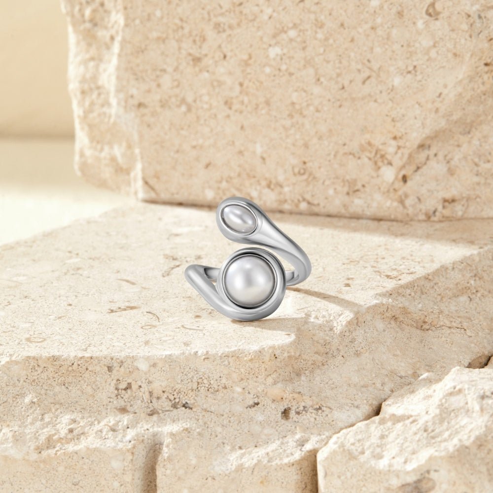Silver-Tone Amara Pearl Wrap Ring