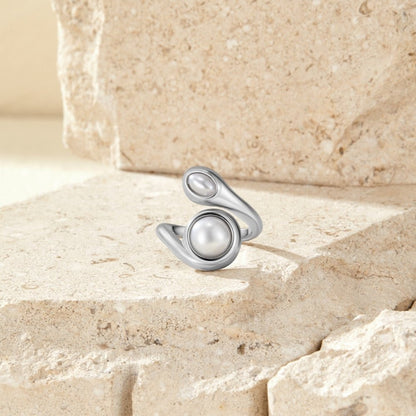 Silver-Tone Amara Pearl Wrap Ring