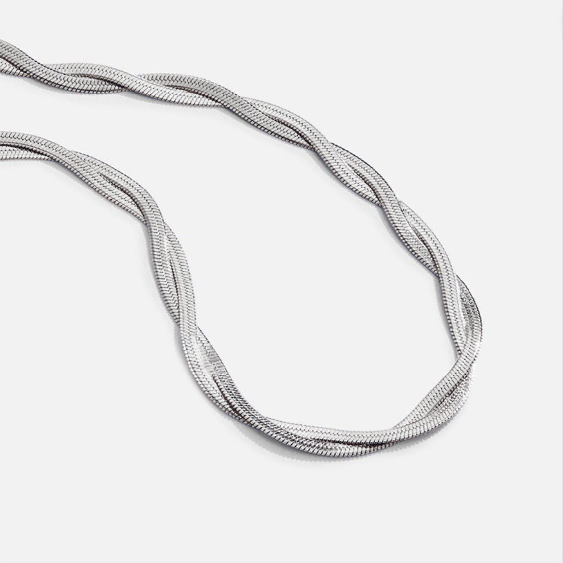 Silver-Tone Chiara Twist Snake Chain Necklace