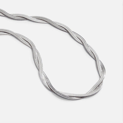 Silver-Tone Chiara Twist Snake Chain Necklace