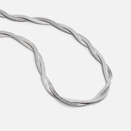 Silver-Tone Chiara Twist Snake Chain Necklace