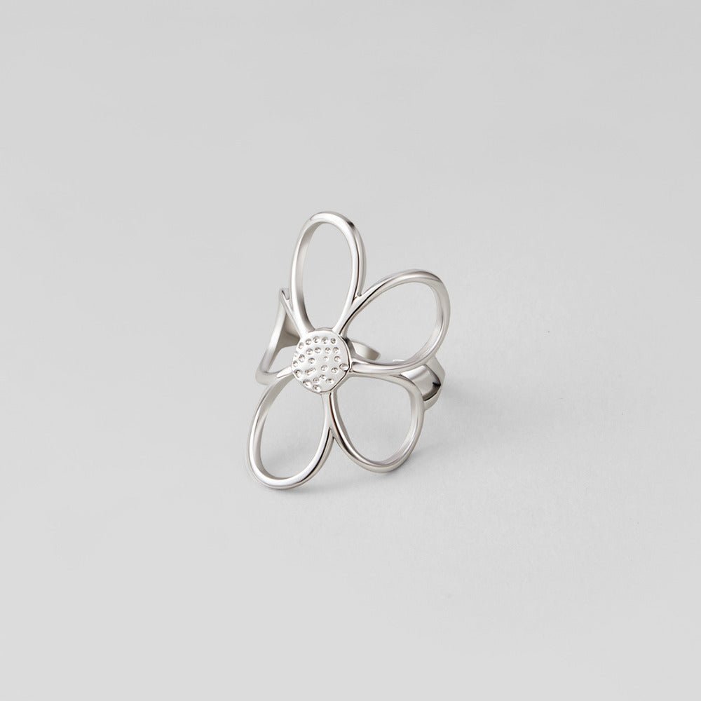 Silver-Tone Daisy Flower Ring