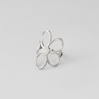 Silver-Tone Daisy Flower Ring
